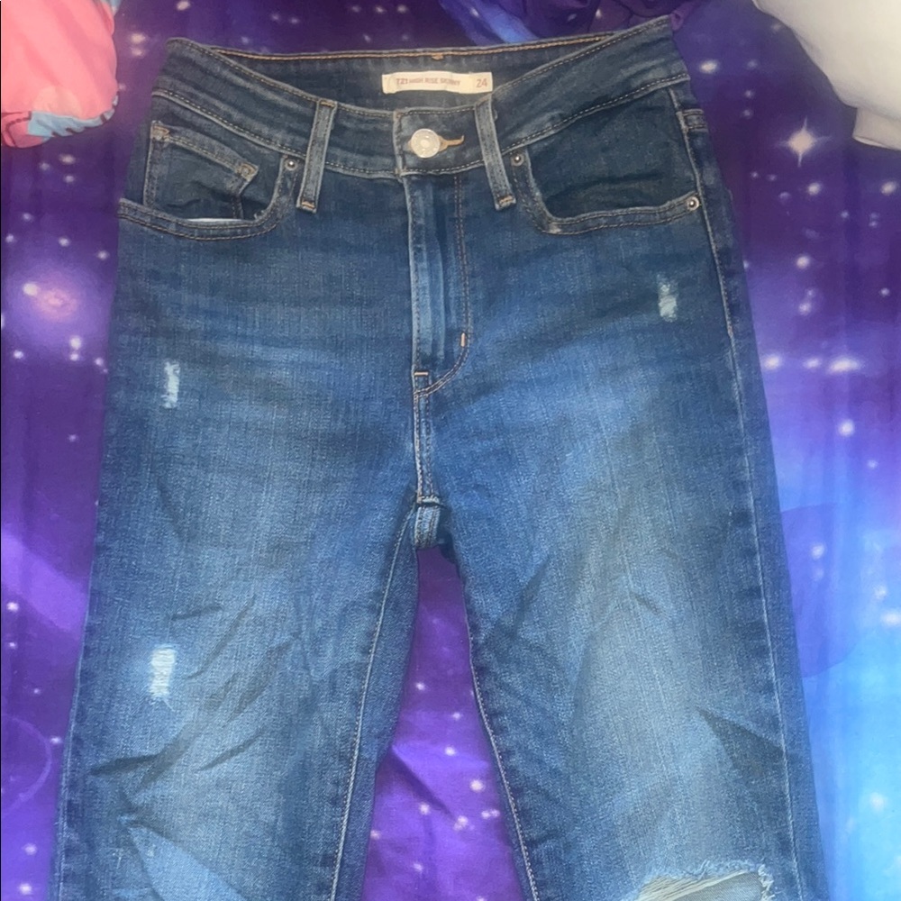 Women's high rise Levi Blue skinny Jeans